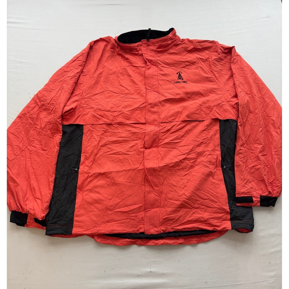 Cutter & Buck CB WeatherTec Windbreaker Jacket Mens XXL Orange Dallas SPE Zip